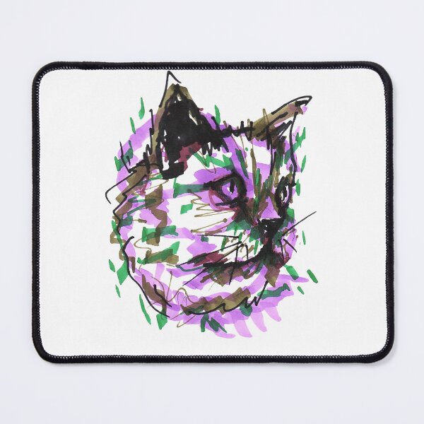Item preview, Vibrant Abstract Cat Portrait – Expressive Feline Art in Ink & Markers designed and sold by DipakSonarArt.
