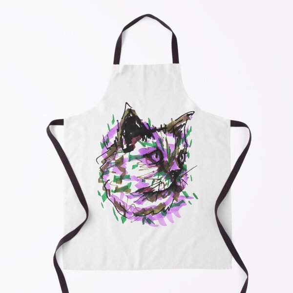 Item preview, Vibrant Abstract Cat Portrait – Expressive Feline Art in Ink & Markers designed and sold by DipakSonarArt.