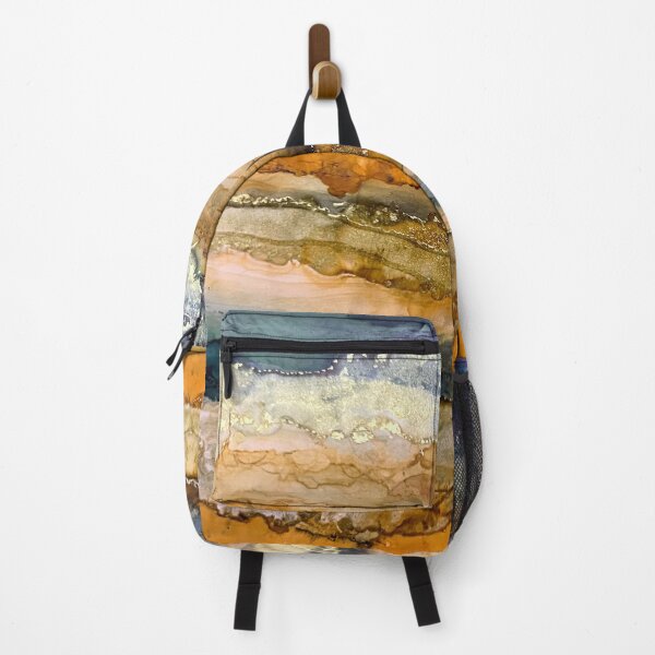 Item preview, Textured stripes in Gold Orange and Blue designed and sold by Nicola Morgan.