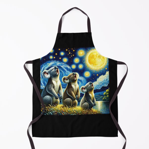 Item preview, Starry Night Three Koalas Howling at Moon Van Gogh Lover designed and sold by Kimberley King Art King Art.
