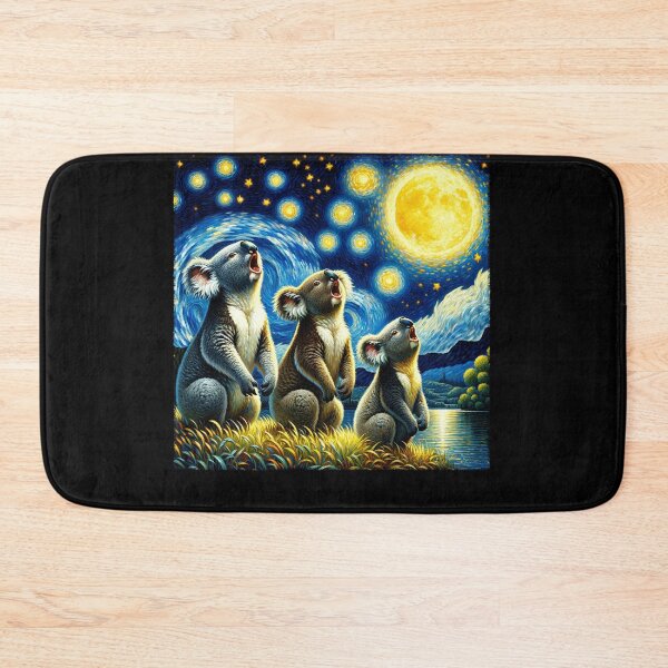 Item preview, Starry Night Three Koalas Howling at Moon Van Gogh Lover designed and sold by Kimberley King Art  King Art.