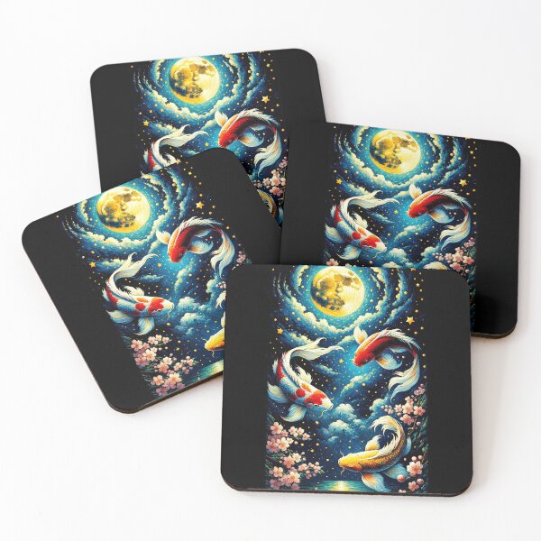 Item preview, Starry Night Three KOI Cherry Blossom Van Gogh Lover designed and sold by Kimberley King Art  King Art.