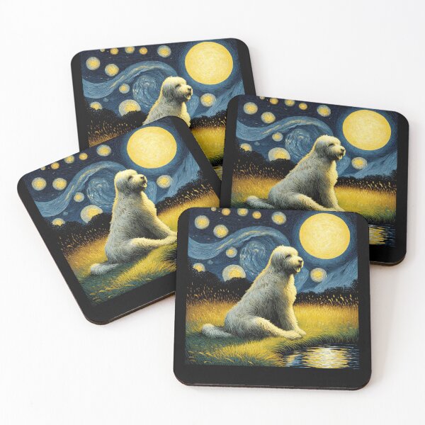 Item preview, Starry Night Komondor Dog Van Gogh Lover designed and sold by Kimberley King Art  King Art.