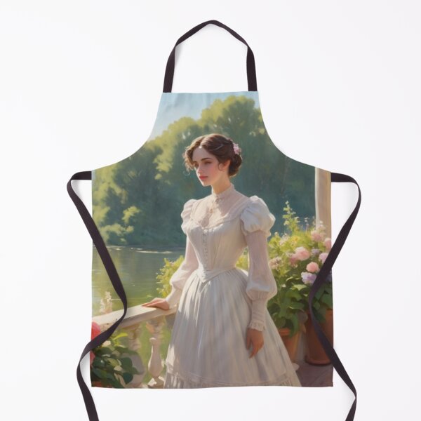 Item preview, Impressionist Serenity: Victorian Woman by the Terrace and River designed and sold by BlareBlare.