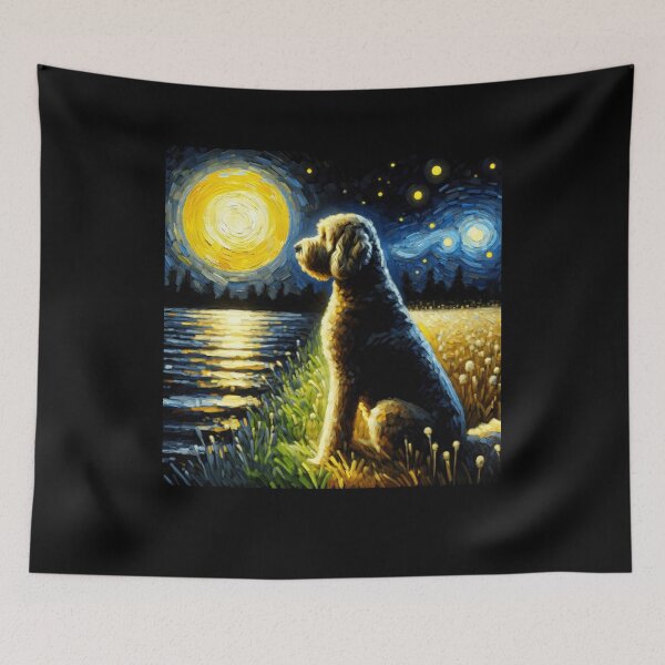 Item preview, Perro labradoodle de la noche estrellada Amante de Van Gogh designed and sold by Kimberley King Art  King Art.
