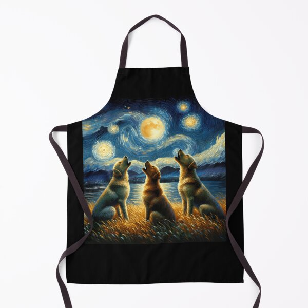 Item preview, Starry Night Three Labrador Retrievers Howling at Moon Dog Lover designed and sold by Kimberley King Art  King Art.