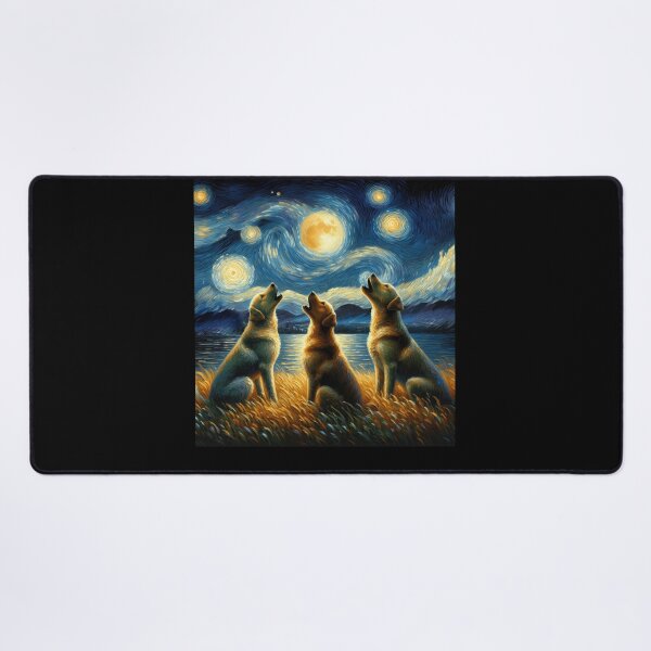 Item preview, Starry Night Three Labrador Retrievers Howling at Moon Dog Lover designed and sold by Kimberley King Art  King Art.