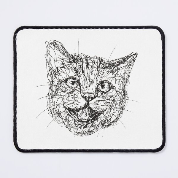 Item preview, Expressive Scribble Cat – Abstract Ink Sketch designed and sold by DipakSonarArt.