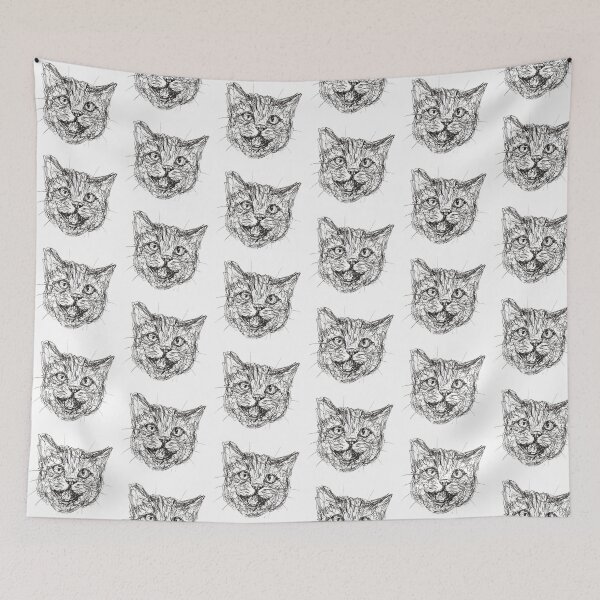 Item preview, Expressive Scribble Cat – Abstract Ink Sketch designed and sold by DipakSonarArt.