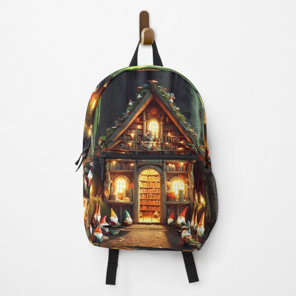 Artikelvorschau, Gnome Bücherwurm Bibliothek für Buchliebhaber in einem magischen Wald Bäume Folklore Fabeln DND D&D,Bookish Nerd,Romantasy entworfen und verkauft von TheTimeTaxi.