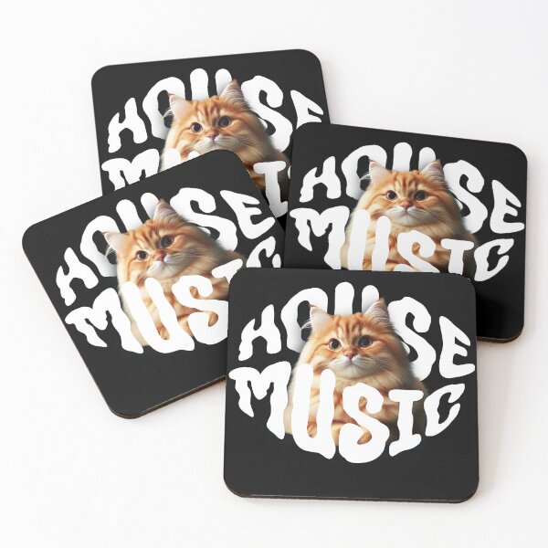Item preview, HOUSE MUSIC  - Font Cat Steez (White)  designed and sold by Discothreadz.