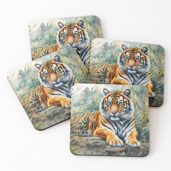 Item preview, Continental Tiger (Panthera tigris tigris) - Watercolour World Wildlife designed and sold by Country-Artist.