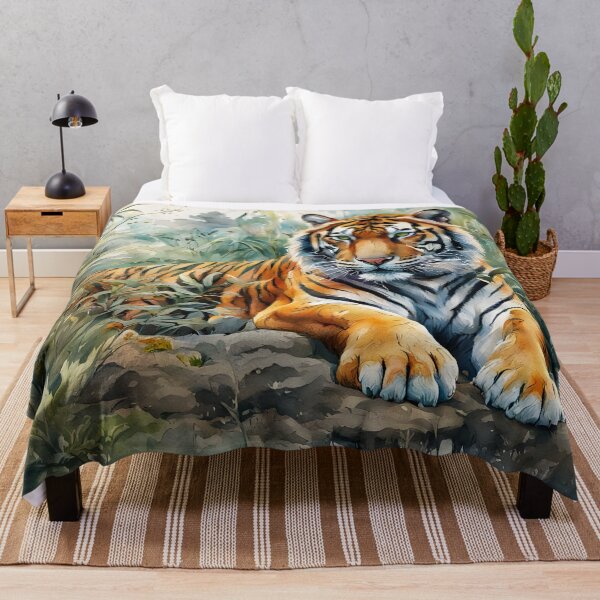 Item preview, Continental Tiger (Panthera tigris tigris) - Watercolour World Wildlife designed and sold by Country-Artist.