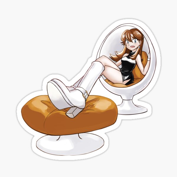Green in an Egg Chair Sticker