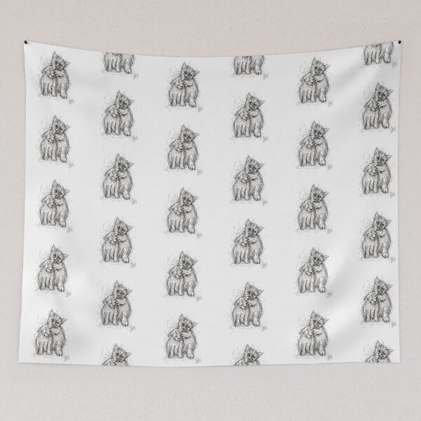 Item preview, Sketchy Cat Hug - Expressive Scribble Art of Feline Affection designed and sold by DipakSonarArt.
