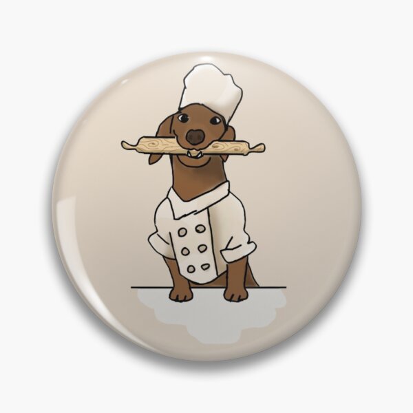 Item preview, Cute dachshund chef Oliver, hand drawn designed and sold by IneffableIllust.