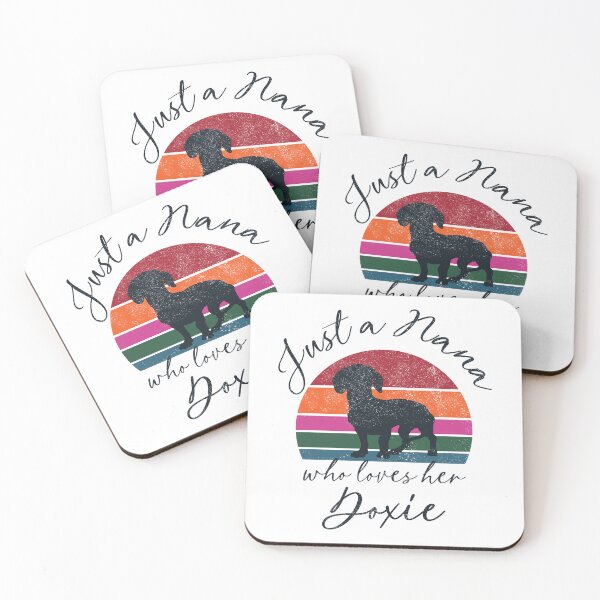 Item preview, Just a Nana who loves her Doxie - retro sunset designed and sold by Line2Rhyme.
