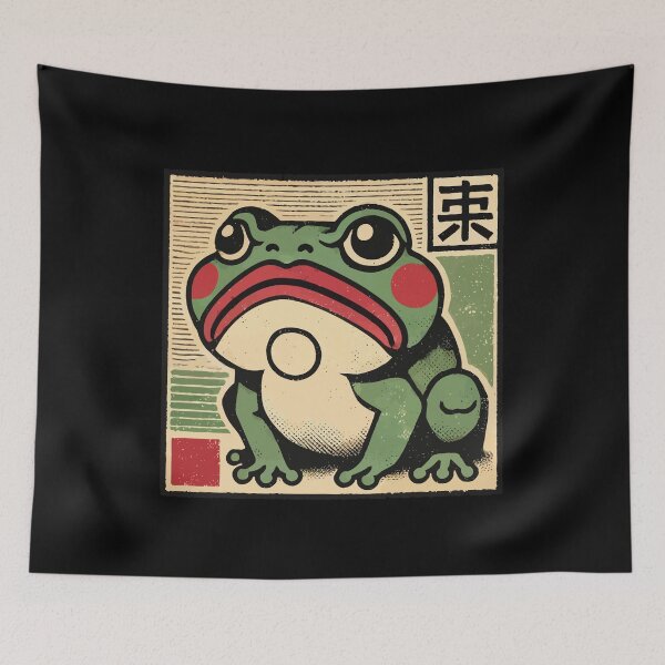 Item preview, Funny Japanese Ukiyo-e Meme Frog designed and sold by LuminOrb.