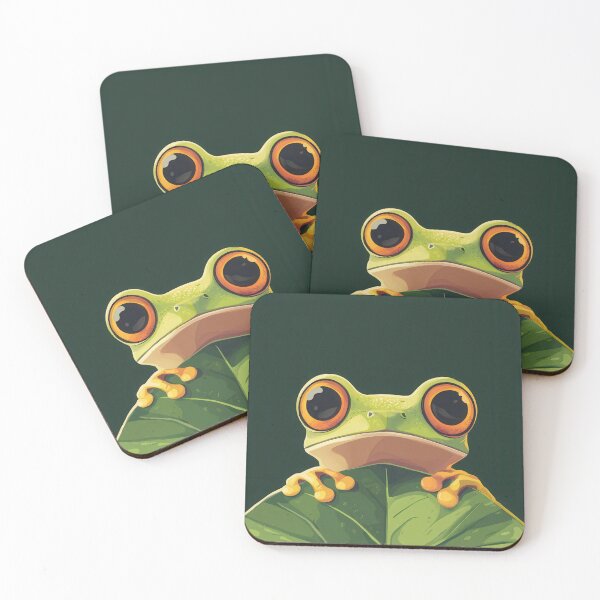 Item preview, Illustrated Tree Frog with Large Orange Eyes designed and sold by ImagineCorner.