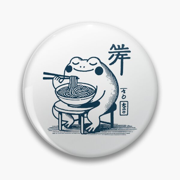 Item preview, Kawaii Frog With Ramen Noodles Ukiyo-e Japanese designed and sold by LuminOrb.