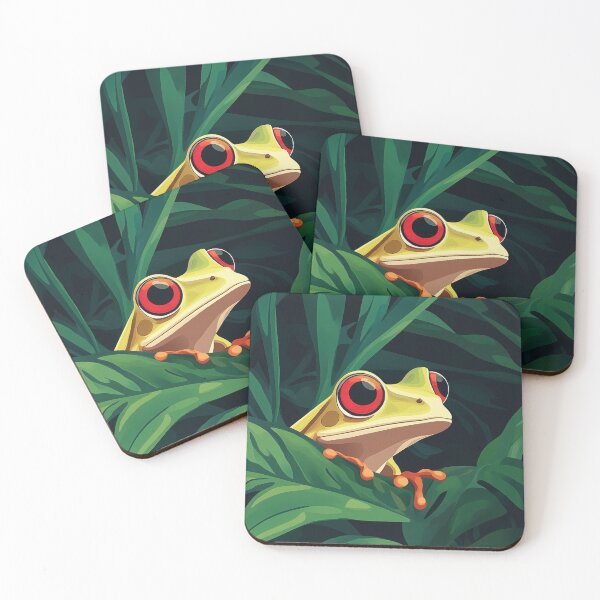 Item preview, Colorful Tree Frog with Red Eyes in Jungle designed and sold by ImagineCorner.