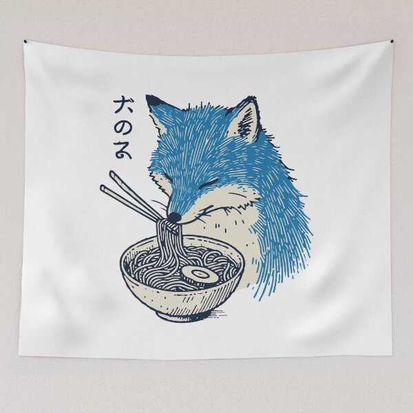 Item preview, Kitsune Fox Ramen Noodles Kawaii Japan Retro designed and sold by LuminOrb.