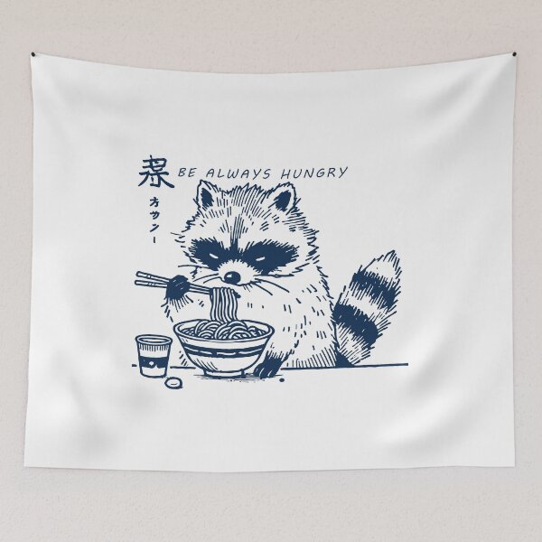 Item preview, Ramen Noodles Kawaii Raccoon Anime Streetwear designed and sold by LuminOrb.