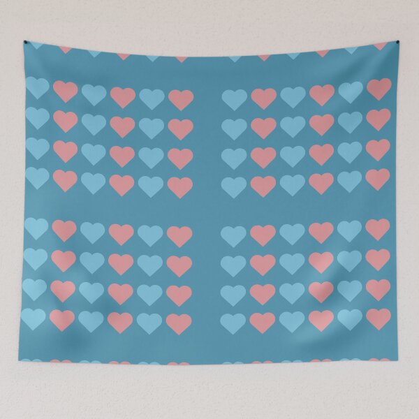 Item preview, Pattern of Pink and Blue Hearts designed and sold by Soujji-Designs.