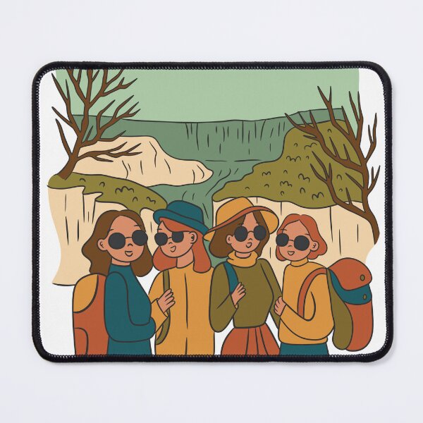 Item preview, Friends on Mountain Overlooking Scenic Valley designed and sold by TurtleDojo.