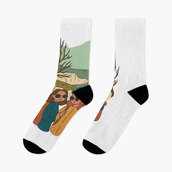 Item preview, Friends on Mountain Overlooking Scenic Valley designed and sold by TurtleDojo.