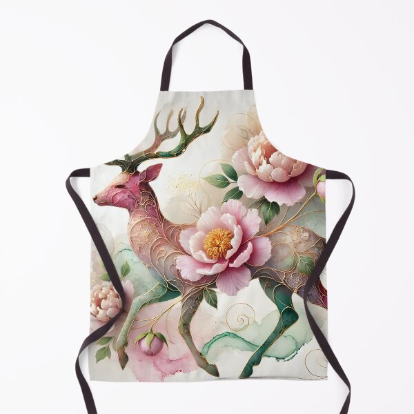 Item preview, Blooming Guardian Deer – Abstract Peony Art by LaLi Designs designed and sold by LaLi-Designs.