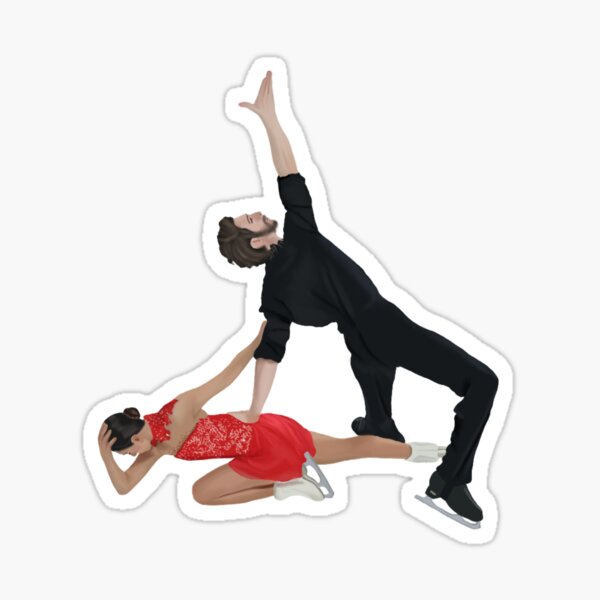Item preview, Sara Conti & Niccolo Macii Sticker | Figure Skating Sticker designed and sold by fskatingprints.