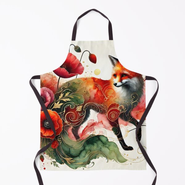 Item preview, Blooming Guardian Fox – Abstract Poppy Art by LaLi Designs designed and sold by LaLi-Designs.