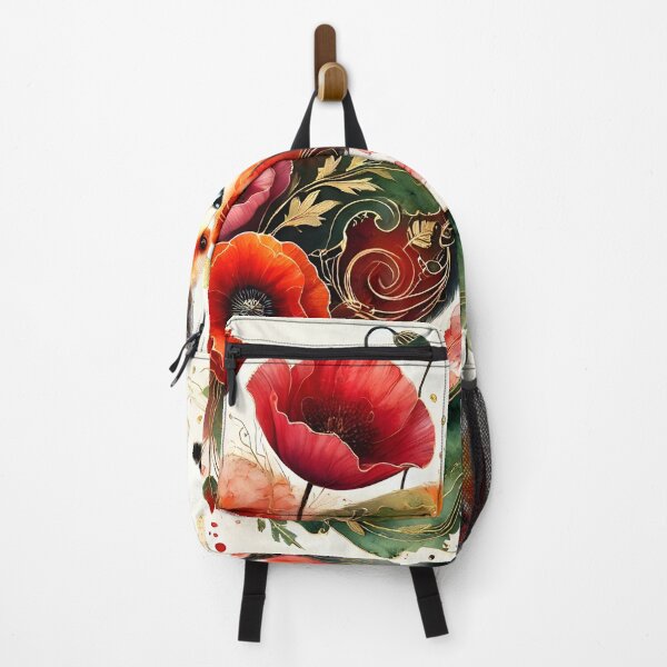 Item preview, Blooming Guardian Fox – Abstract Poppy Art by LaLi Designs designed and sold by LaLi-Designs.