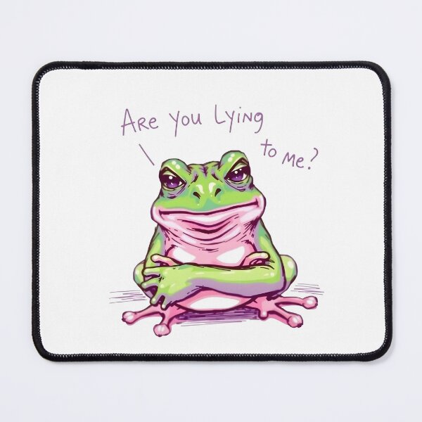 Item preview, Sassy Frog Meme Sticker – "Are You Lying to Me?" Funny Frog Illustration designed and sold by enerjik.