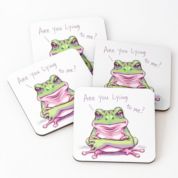 Item preview, Sassy Frog Meme Sticker – "Are You Lying to Me?" Funny Frog Illustration designed and sold by enerjik.