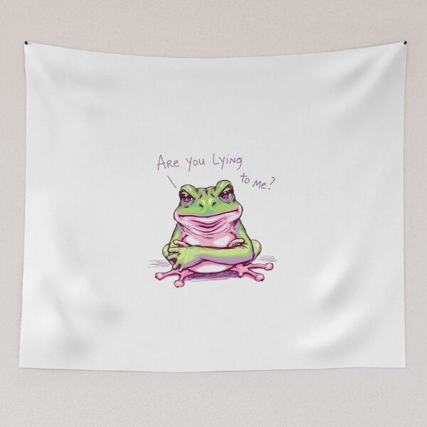 Item preview, Sassy Frog Meme Sticker – "Are You Lying to Me?" Funny Frog Illustration designed and sold by enerjik.