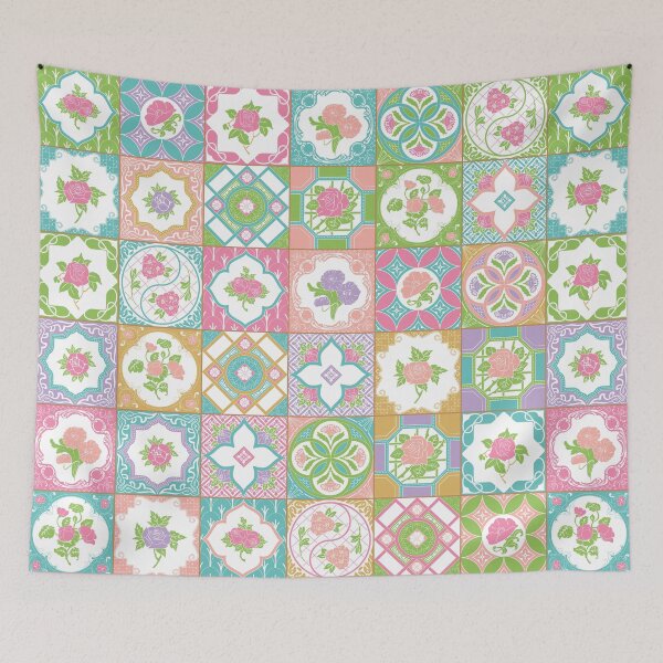 Item preview, Peranakan Floral Tiles Pattern designed and sold by YoungLWorkshop.