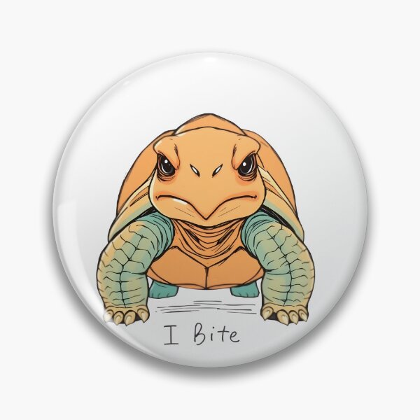 Item preview, Grumpy Turtle "I Bite" Sticker – Funny and Fierce designed and sold by enerjik.