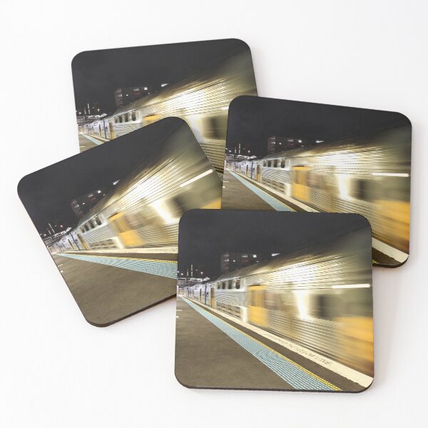 Item preview, Silver Train in Sydney at night designed and sold by all-syd-trains.
