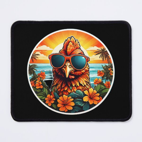 Item preview, Cool Hen with Sunglasses on a Hawaii Beach with Orchids designed and sold by NautiChic.