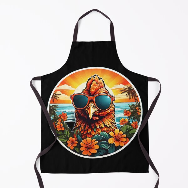 Item preview, Cool Hen with Sunglasses on a Hawaii Beach with Orchids designed and sold by NautiChic.