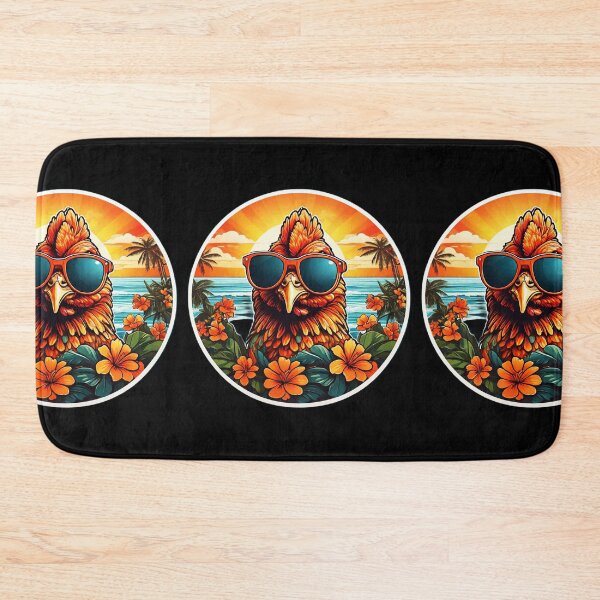 Item preview, Cool Hen with Sunglasses on a Hawaii Beach with Orchids designed and sold by NautiChic.