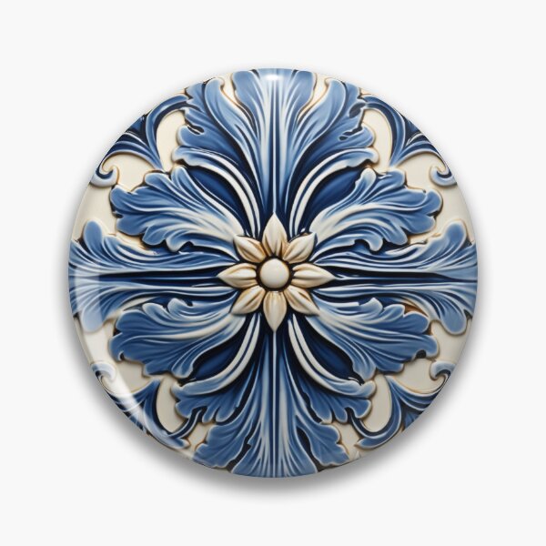 Item preview, Blue Floral Mediterranean Inspired Illustration designed and sold by Strawflower Oasis.