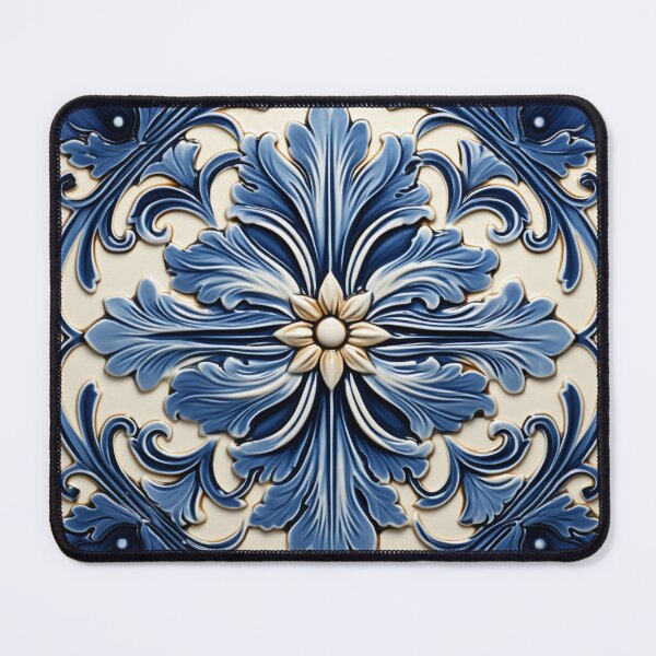 Item preview, Blue Floral Mediterranean Inspired Illustration designed and sold by Strawflower Oasis.