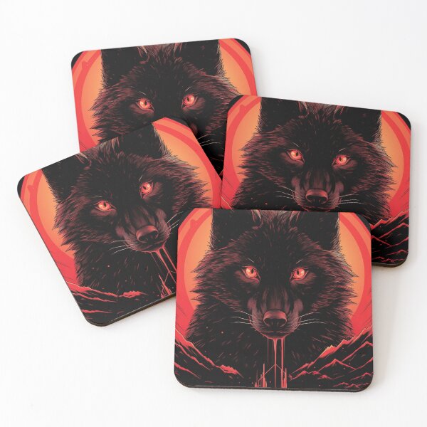 Item preview, Retro Wolf cool red eyes designed and sold by DimyStickers.