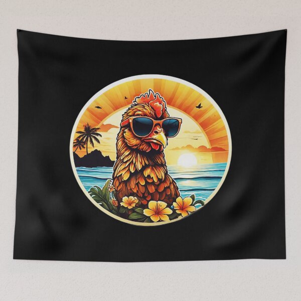 Item preview, Cool Chick with Sunglasses on a Hawaii Beach with Orchids designed and sold by NautiChic.