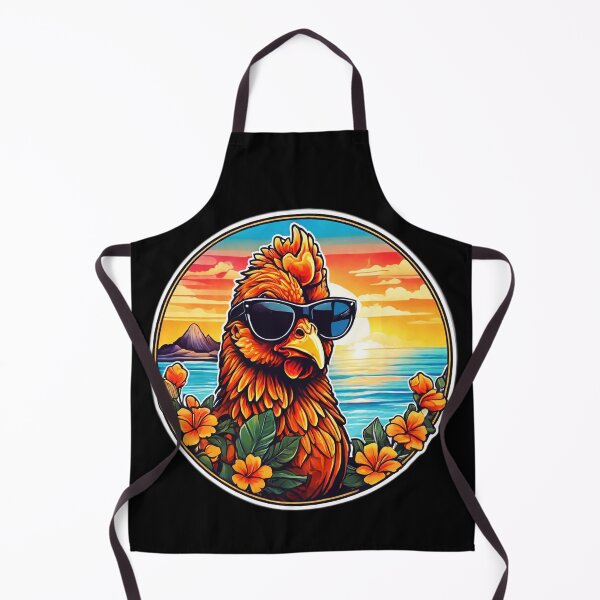 Item preview, Cool Rooster with Sunglasses on a Hawaii Beach with Orchids designed and sold by NautiChic.