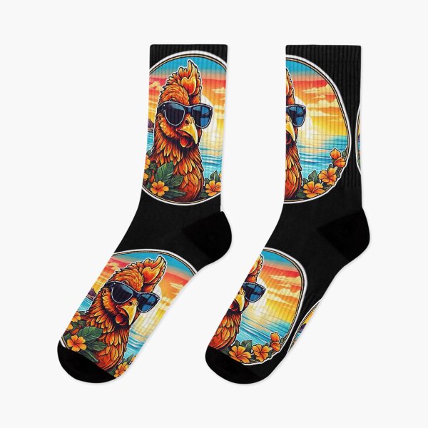 Item preview, Cool Rooster with Sunglasses on a Hawaii Beach with Orchids designed and sold by NautiChic.