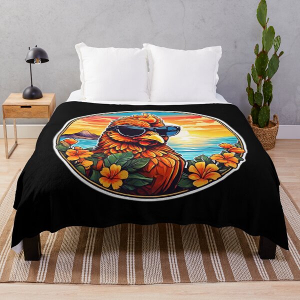 Item preview, Cool Rooster with Sunglasses on a Hawaii Beach with Orchids designed and sold by NautiChic.
